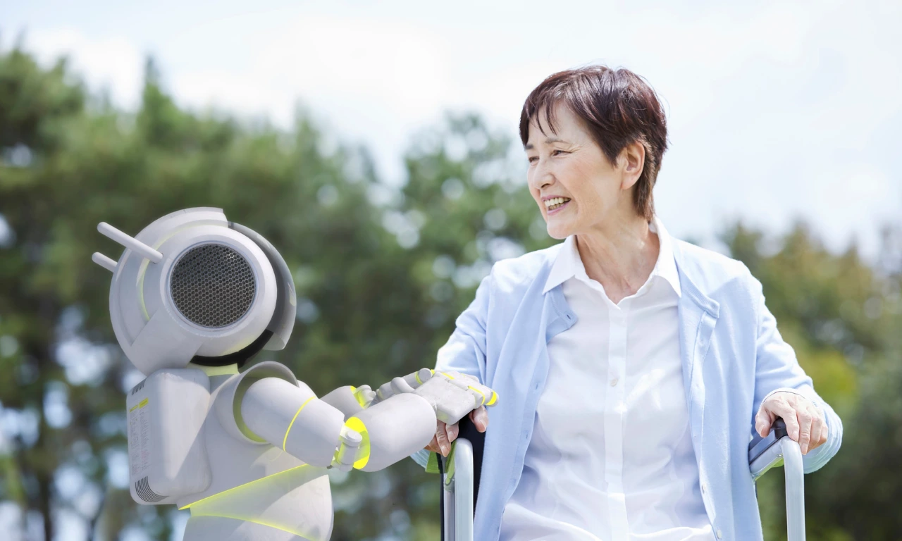 Surgical robotics system and monitors in a hospital setting representing India’s evolving healthcare technology.