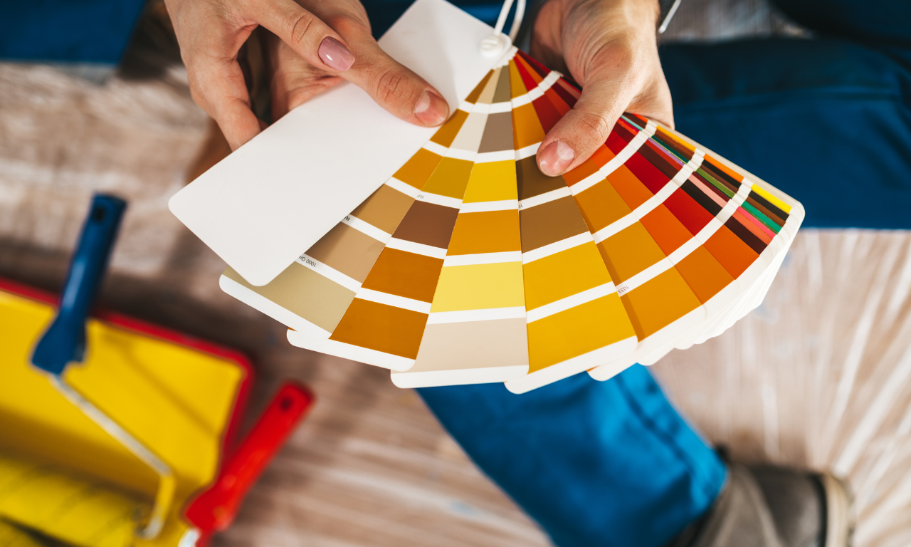 Illustration showing connected paint dealers, customers, and digital dashboards symbolizing a unified paint ecosystem.