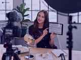 A girl using technology for social media branding